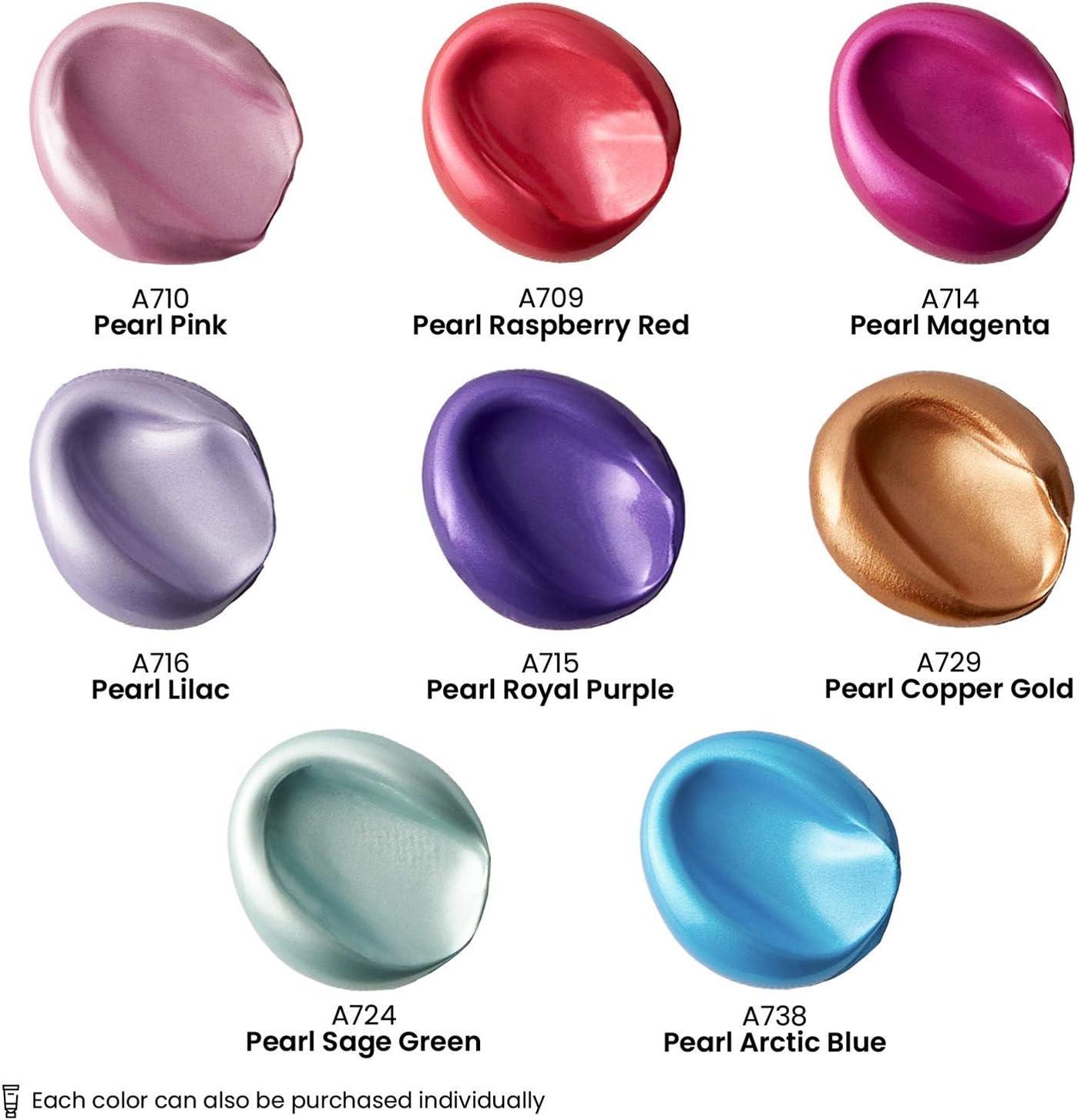 imageARTEZA Metallic Acrylic Paint Set of 8 and Metallic Acrylic Paint Set of 8 Vibrant Essentials Painting Art Supplies for Artist Hobby Painters amp Beginners