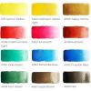 ARTEZA Watercolor Paint, Set of 12 Assorted Vibrant Colors in Half Pans, Tin Box with Water Brush Pen for Artists, and Beginners