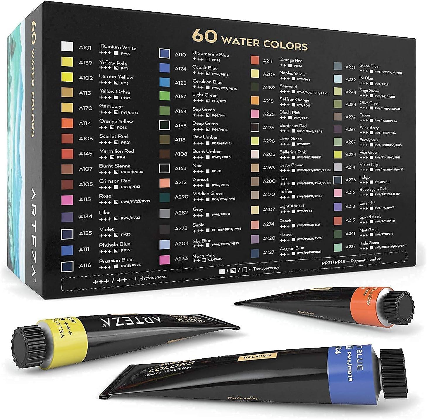 imageARTEZA Acrylic Paint Set and Watercolor Paint Set Bundle Painting Art Supplies for Artist Hobby Painters amp Beginners