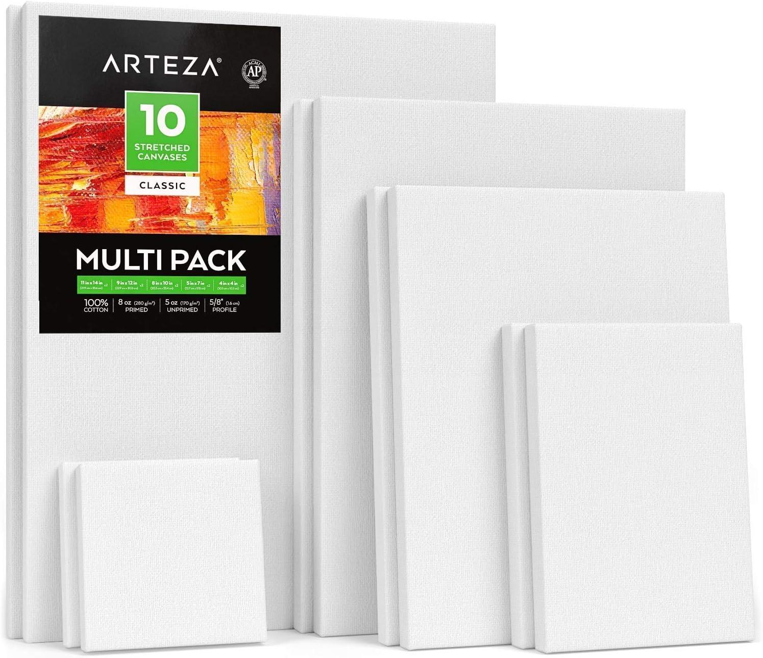 imageARTEZA Metallic Acrylic Colors Bundle Painting Art Supplies for Artist Hobby Painters amp Beginners