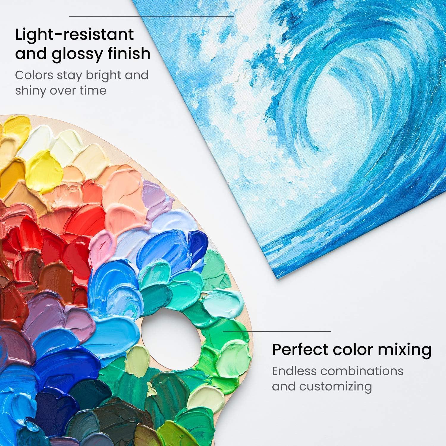 imageARTEZA Metallic Acrylic Paint Set of 36 Colors with Acrylic Paint Set of 24 Colors Painting Art Supplies for Artist Hobby Painters amp Beginners