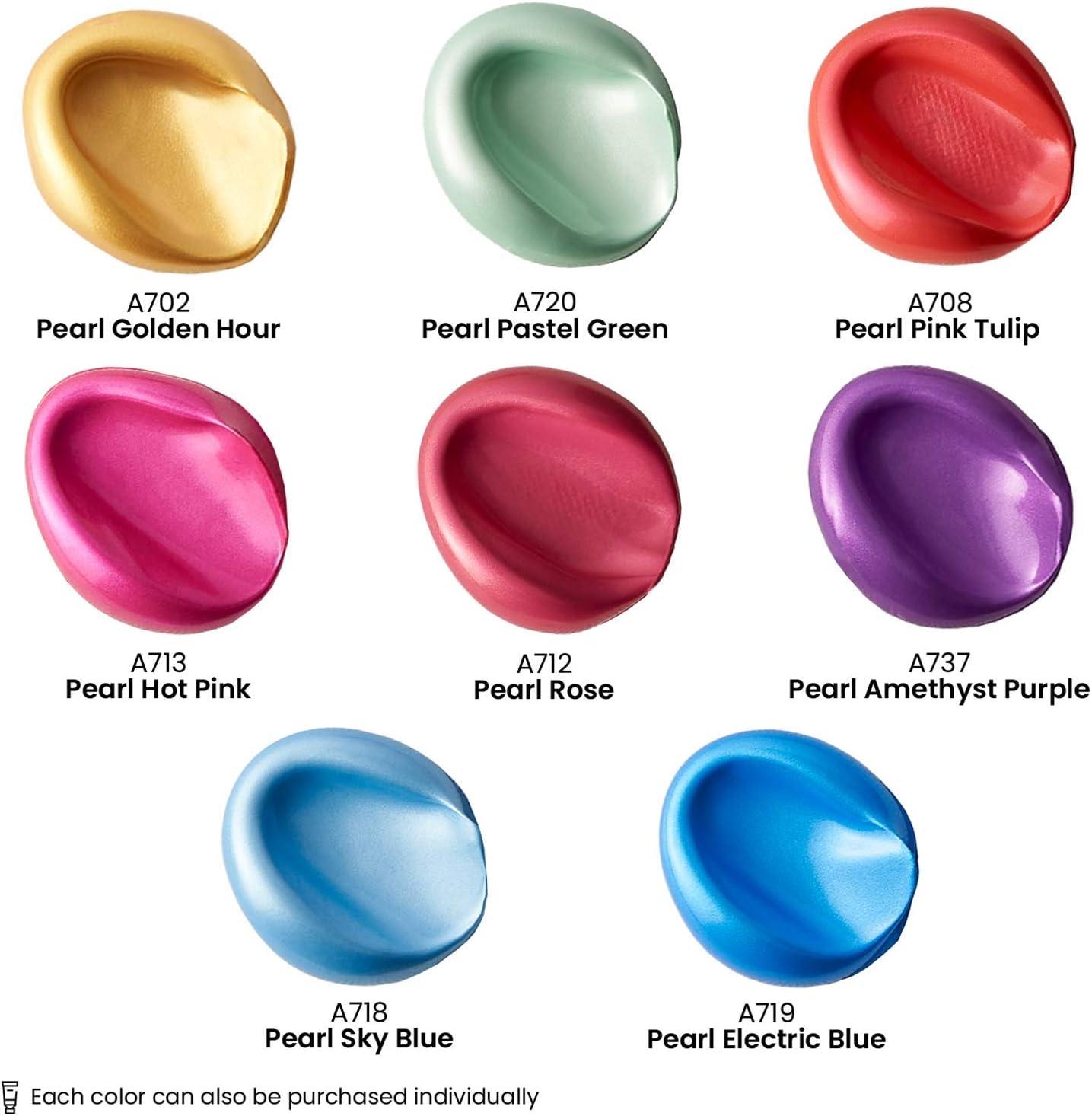 imageARTEZA Metallic Acrylic Paint Set of 8 and Metallic Acrylic Paint Set of 8 Jewel Tones Painting Art Supplies for Artist Hobby Painters amp Beginners