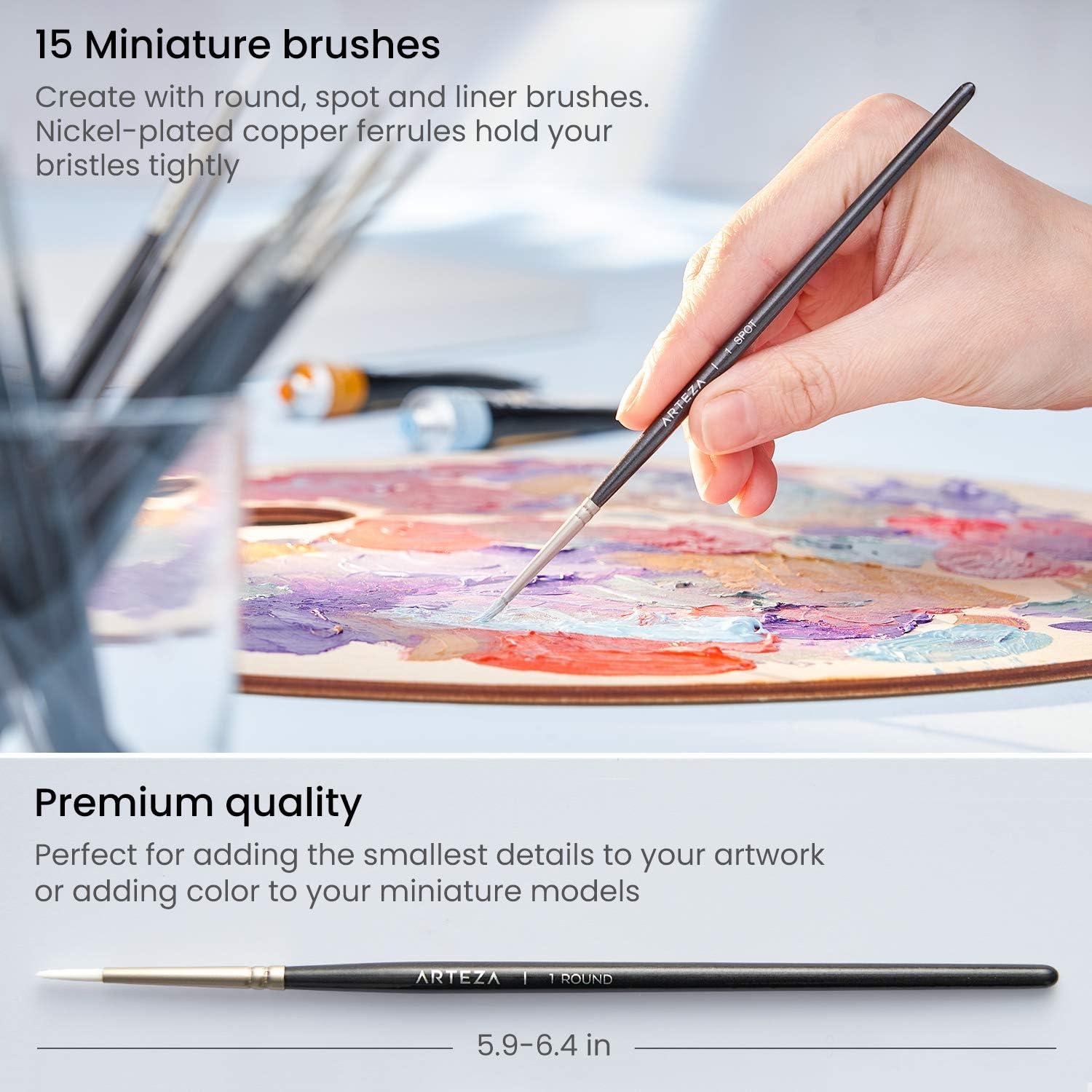 imageARTEZA Metallic Gouache Paint Set with Black Canvas Paper Includes 12 Gouache Colors Foldable Canvas DIY Art Kit for Artists amp BeginnersBlack