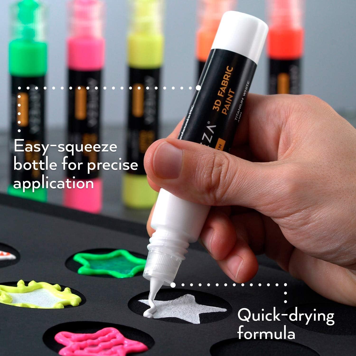 imageArteza 3D Fabric Paint Pink Glow in the Dark A404 1oz Tube Washer amp Dryer Safe Textile Paint for Clothing Accessories Ceramic Glass amp DIY Projects Description of the issue its correct