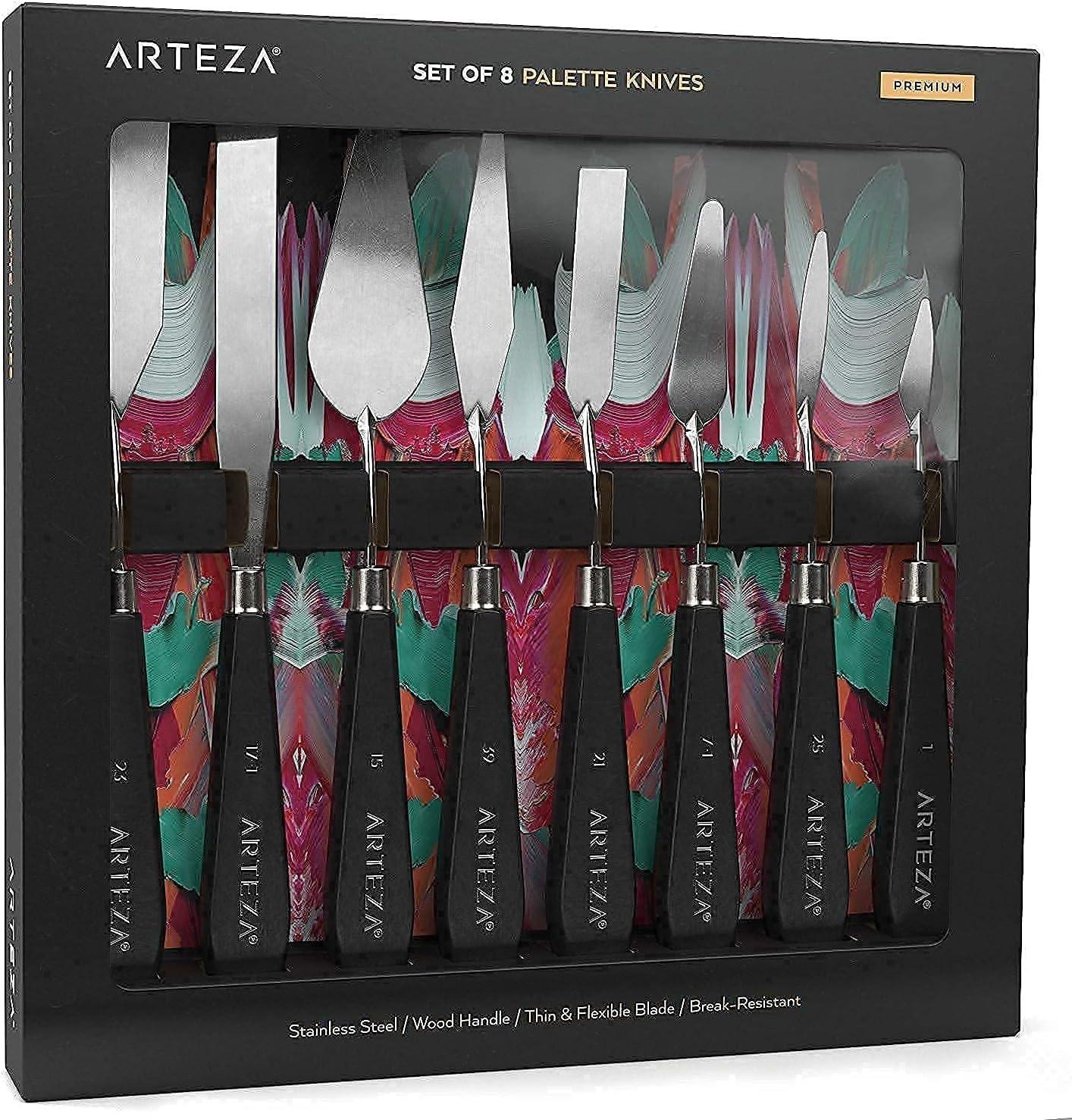 imageArteza Acrylic Paints and Palette Knives Bundle Painting Art Supplies for Artist Hobby Painters amp Beginners