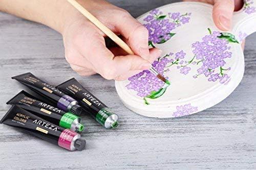 imageArteza Bundle 5x7 Bulk Pack of 100 Economy Cotton Canvas Panels Set of 14 and Acrylic Paint Set of 60 Assorted Colors Painting Art Supplies for Artist Hobby Painters amp Beginners