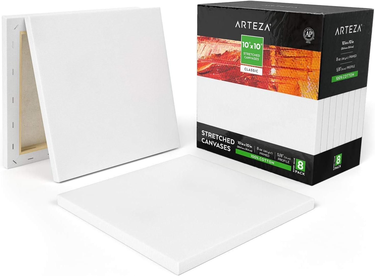 imageArteza Gouache Paint and Canvas Pack Bundle Painting Art Supplies for Artist Hobby Painters amp Beginners