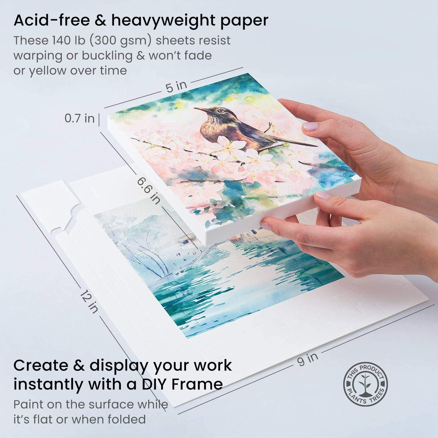 imageArteza Kids Watercolor Painting Art Set Watercolor Paint 36 and Foldable Canvas Paper Bundle DIY Painting Kit Art Supplies for Kids and Adults5x66 Inches Watercolor Bundle