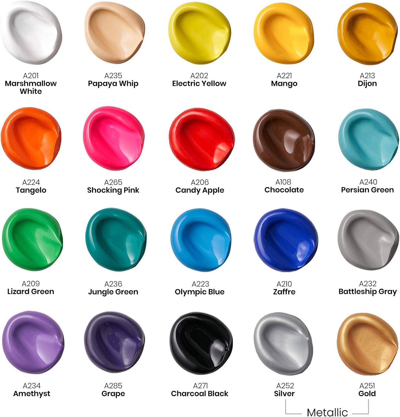 imageArteza Outdoor Acrylic Paint Set of 20 Colors and Arteza Stretched Canvas Multipack of 10 4x4 5x7 8x10 9x12 and 11x14 Inches 2 of Each Art Supplies for Acrylic Pouring and Oil Painting
