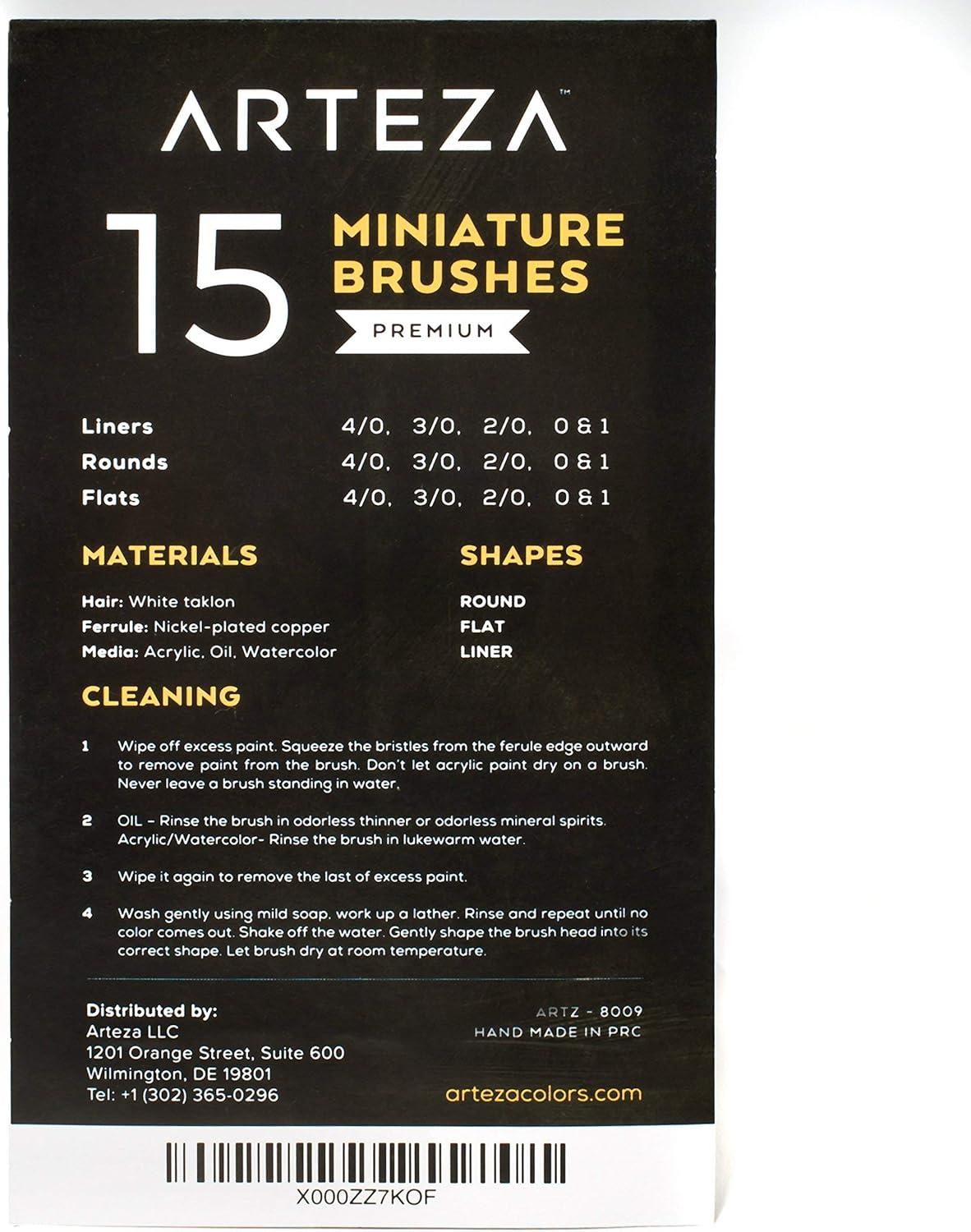 imageArteza Paint Brushes Set of 12 and Detail Paint Brushes Set of 15 Painting Art Supplies for Artist Hobby Painters amp Beginners