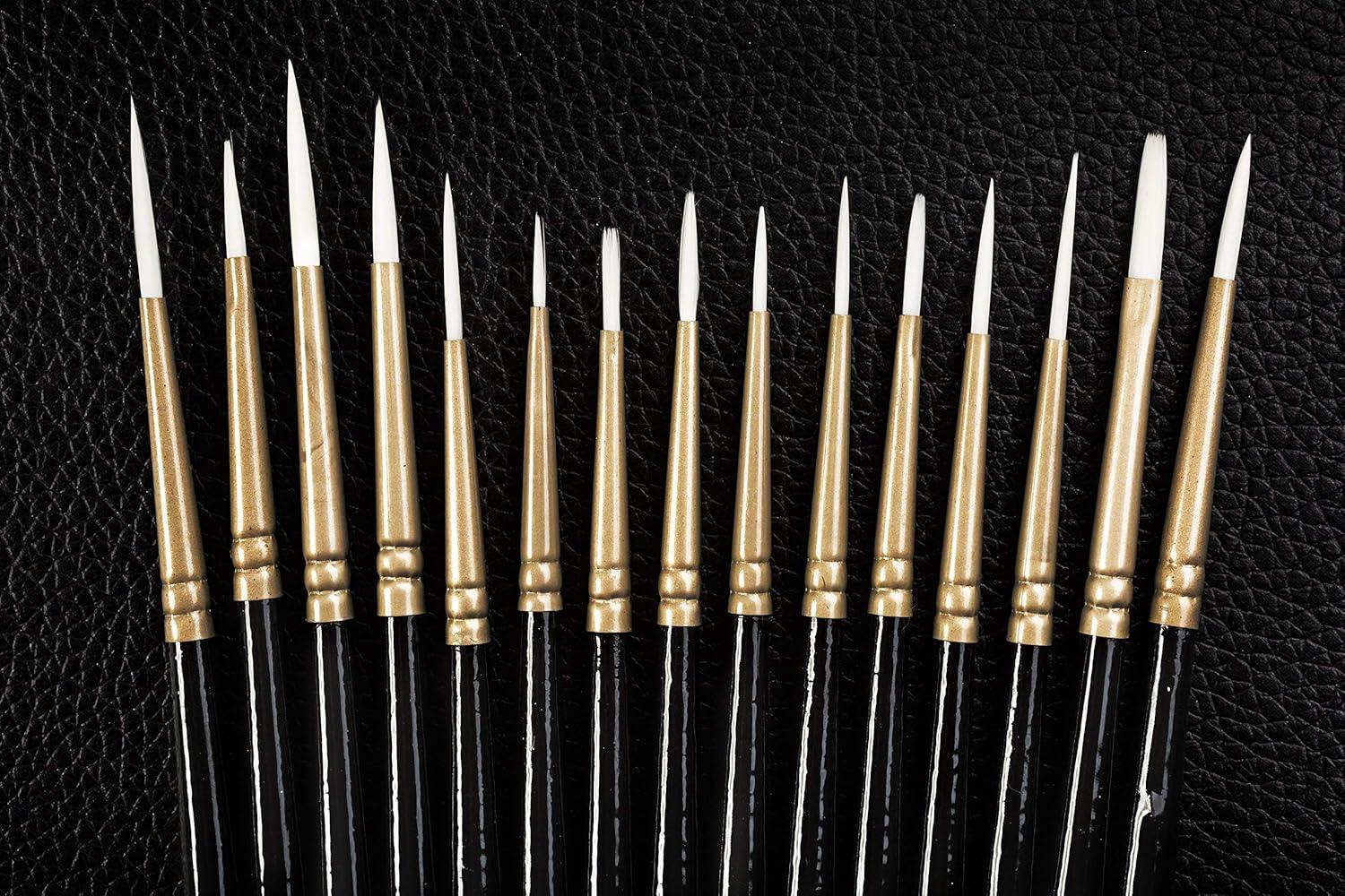 imageArteza Paint Brushes Set of 12 and Detail Paint Brushes Set of 15 Painting Art Supplies for Artist Hobby Painters amp Beginners
