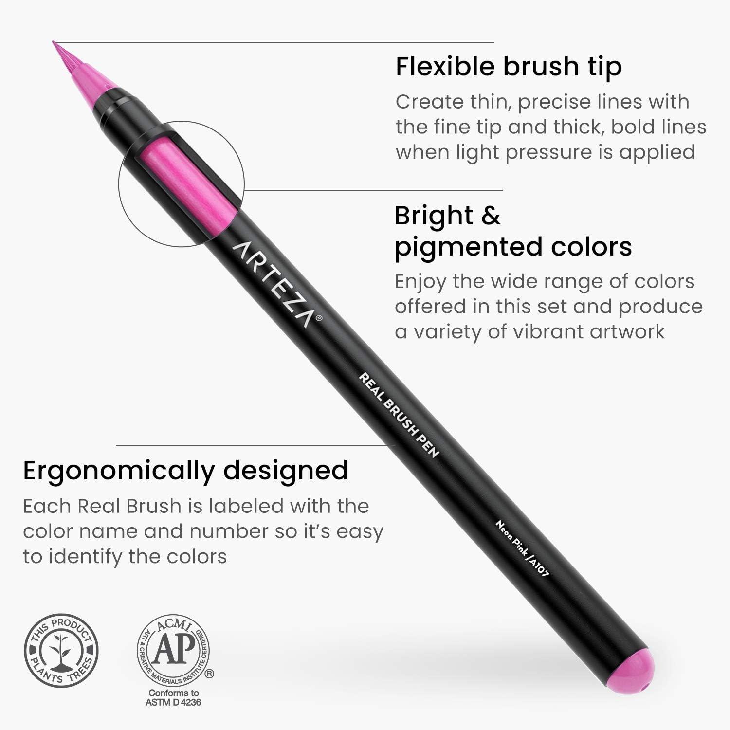 imageArteza Watercolor Painting Art Set Real Brush Pens 24 and Foldable Canvas Paper Bundle DIY Kit Art Supplies for Artists amp Hobby Painters