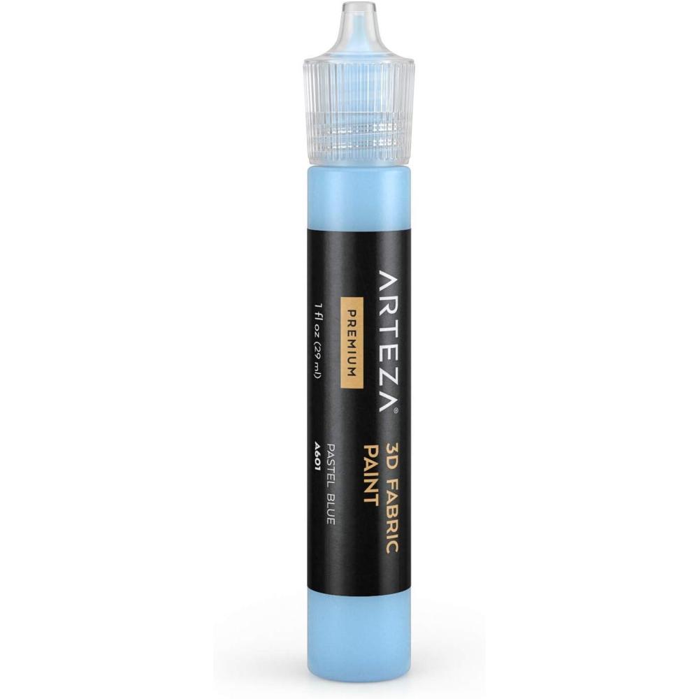 imageArteza 3D Fabric Paint Pastel Blue A601 1oz Tube Washer amp Dryer Safe Textile Paint for Clothing Accessories Ceramic Glass amp DIY Projects