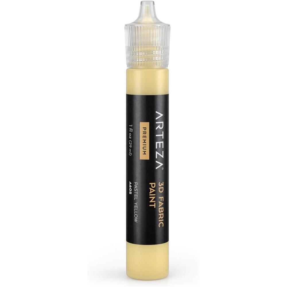 imageArteza 3D Fabric Paint Pastel Yellow A605 1oz Tube Washer amp Dryer Safe Textile Paint for Clothing Accessories Ceramic Glass amp DIY Projects