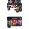 imageARTEZA Glitter Acrylic Paint 14 Iridescent Colors and Iridescent Acrylic Paint Set of 10 Chameleon Colors