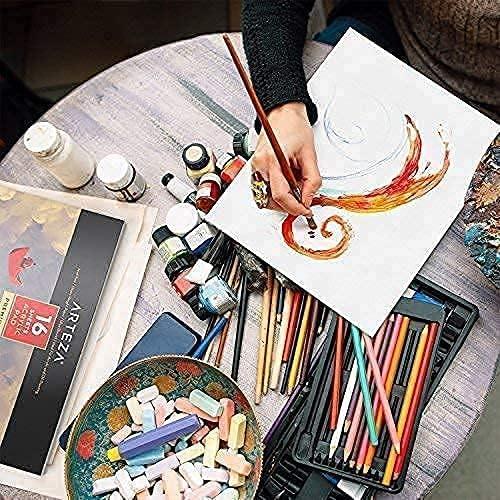 imageArteza Acrylic Paint and Pad Bundle 60 Assorted Colors 2 Heavyweight 11 x 14 Acrylic Pads 16 Sheets Each Painting Art Supplies for Artist Hobby Painters amp Beginners