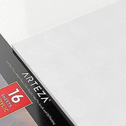 imageArteza Acrylic Paint and Pad Bundle 60 Assorted Colors 2 Heavyweight 11 x 14 Acrylic Pads 16 Sheets Each Painting Art Supplies for Artist Hobby Painters amp Beginners