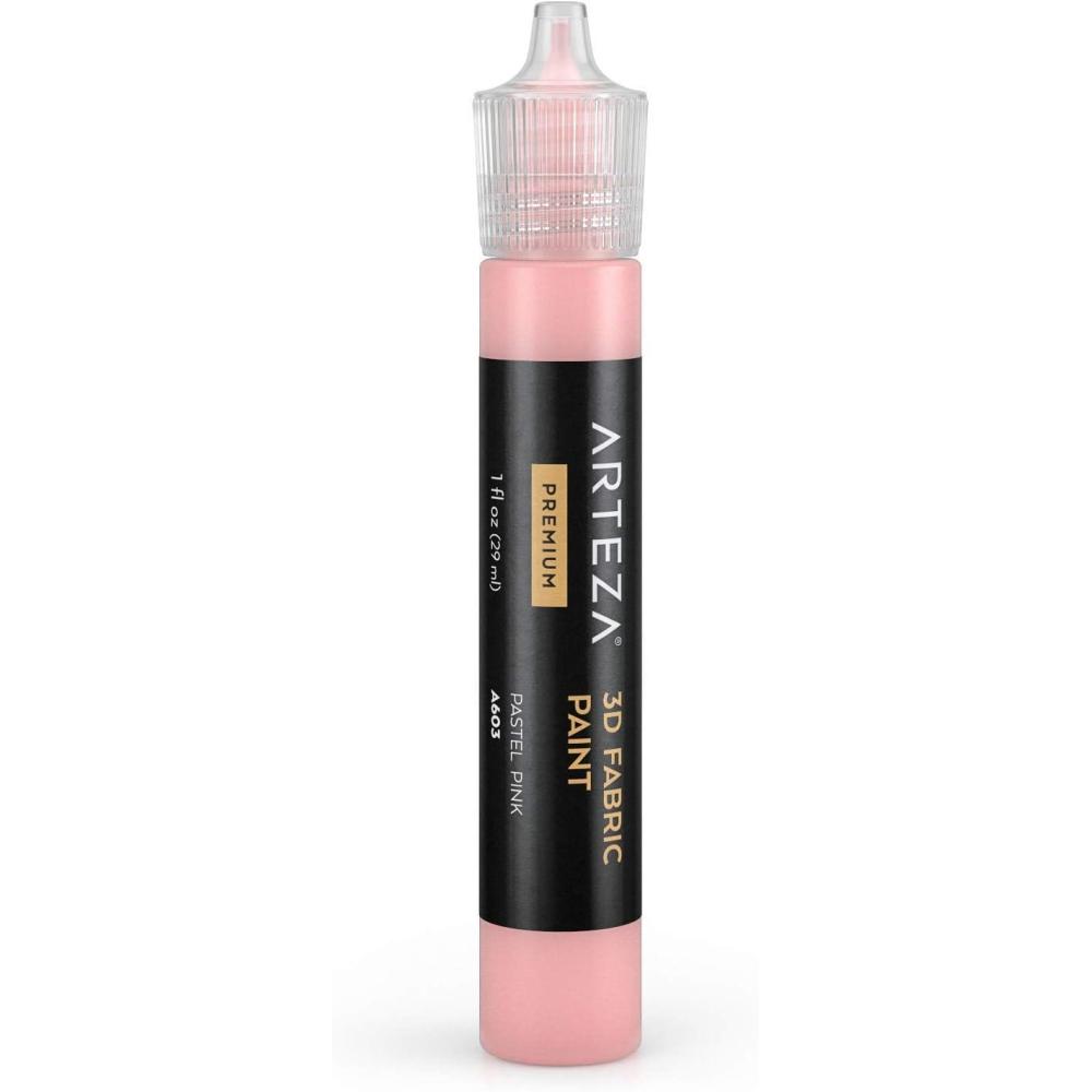 imageArteza 3D Fabric Paint Pastel Pink A603 1oz Tube Washer amp Dryer Safe Textile Paint for Clothing Accessories Ceramic Glass amp DIY Projects