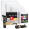 imageArteza Painting Bundle Multipack Canvas Boards and Metallic Acrylic Paint Painting Art Supplies for Artist Hobby Painters amp Beginners