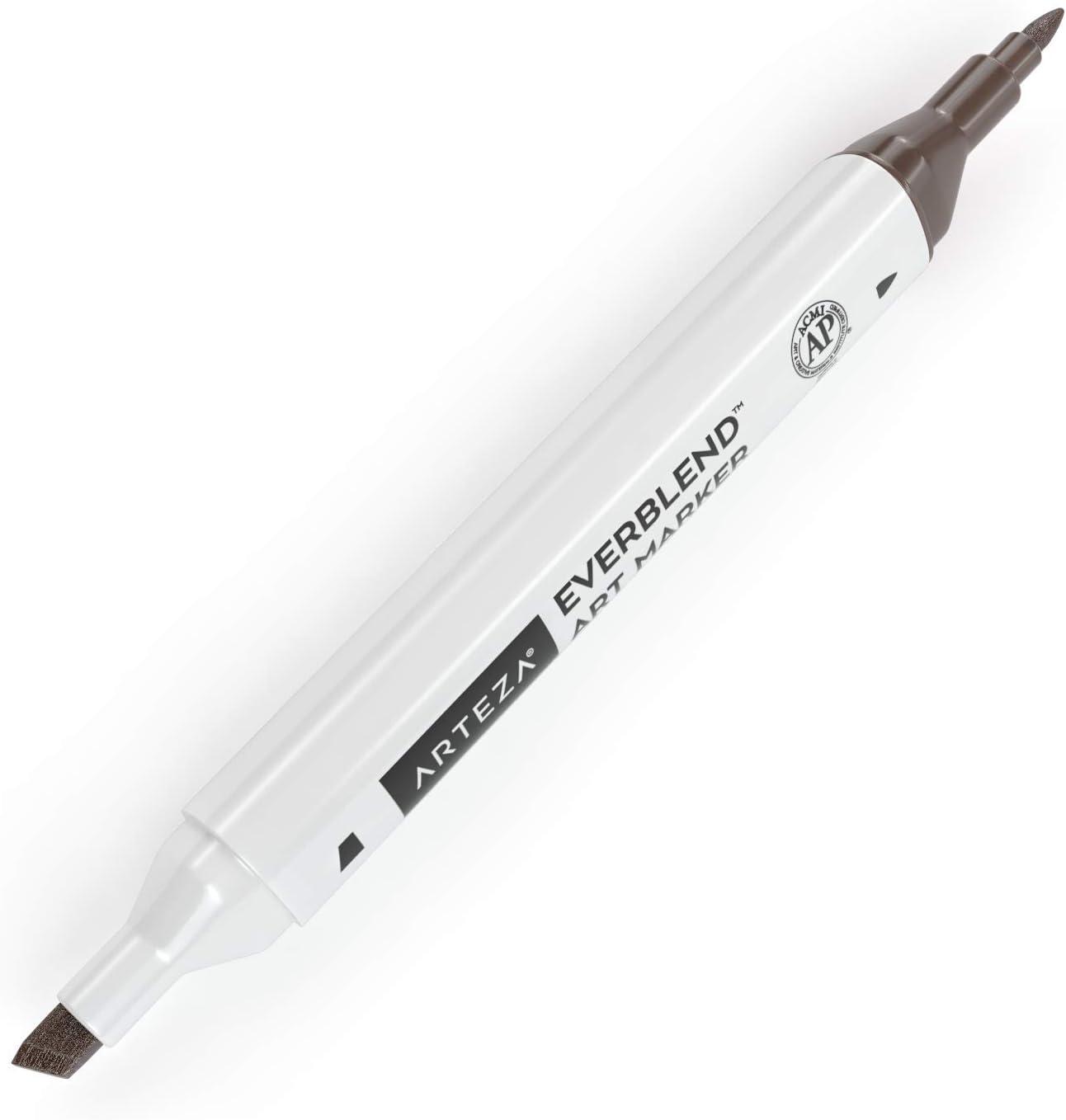 imageArteza EverBlend Art Markers Fluorescent Coral A302 Set of 4 Alcohol Based Sketch Markers with Dual Tips Fine and Broad Chisel for Painting Coloring Sketching and DrawingMocha Brown A630