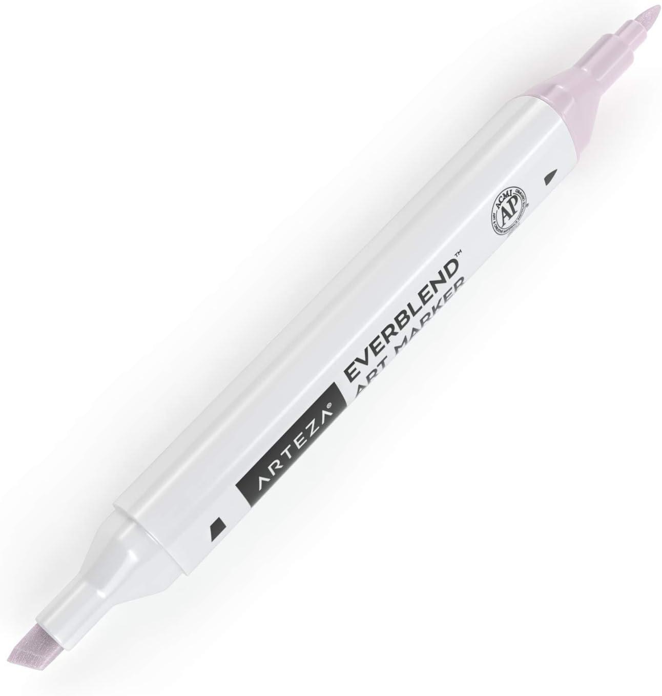 imageArteza EverBlend Art Markers Fluorescent Coral A302 Set of 4 Alcohol Based Sketch Markers with Dual Tips Fine and Broad Chisel for Painting Coloring Sketching and DrawingQuartz White A601