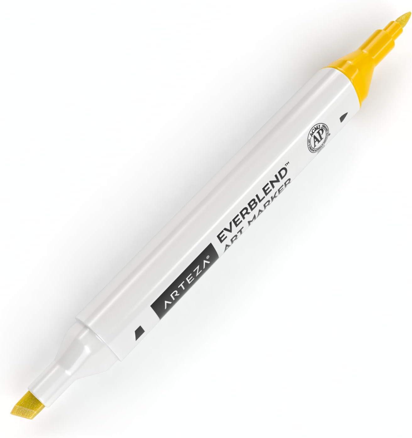 imageArteza EverBlend Art Markers Fluorescent Coral A302 Set of 4 Alcohol Based Sketch Markers with Dual Tips Fine and Broad Chisel for Painting Coloring Sketching and DrawingHoney Yellow A934 Set of 4