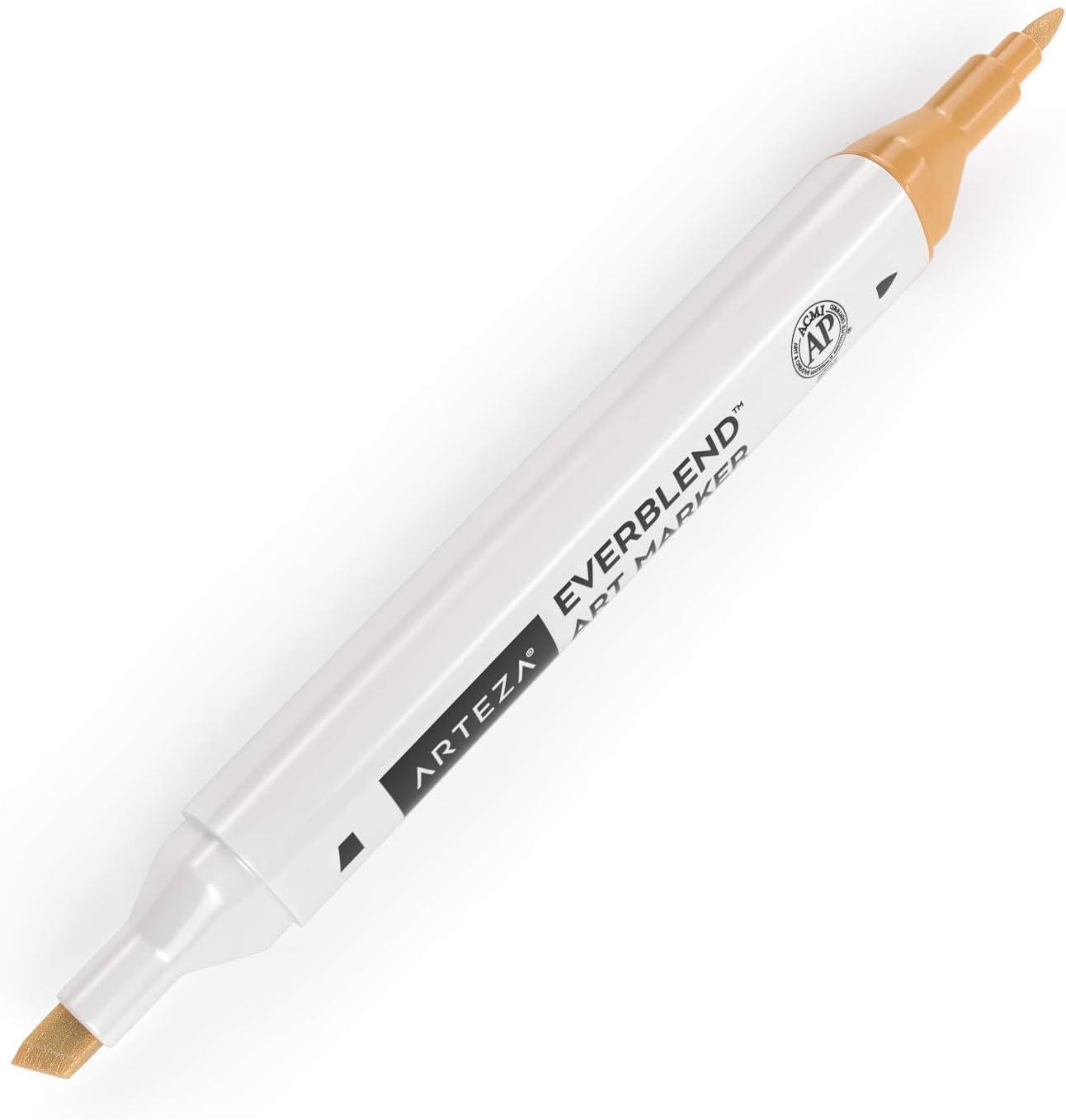 imageArteza EverBlend Art Markers Fluorescent Coral A302 Set of 4 Alcohol Based Sketch Markers with Dual Tips Fine and Broad Chisel for Painting Coloring Sketching and DrawingMuted Peach A631