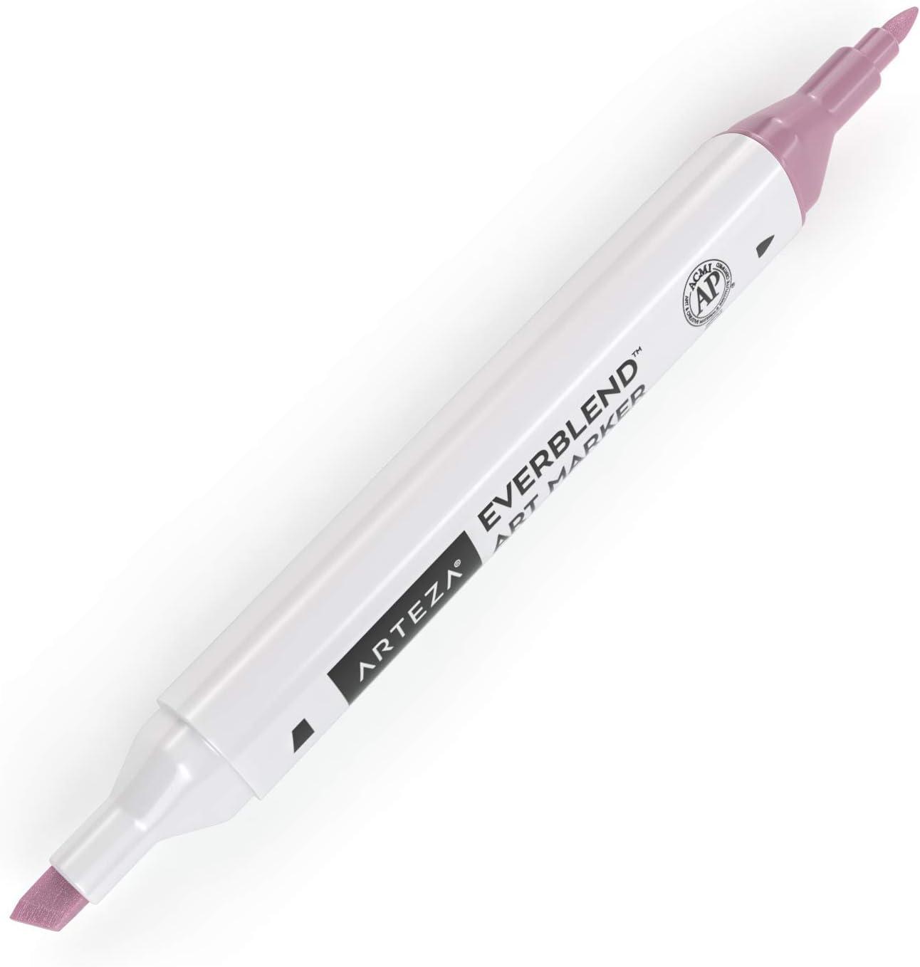 imageArteza EverBlend Art Markers Fluorescent Coral A302 Set of 4 Alcohol Based Sketch Markers with Dual Tips Fine and Broad Chisel for Painting Coloring Sketching and DrawingMuted Rose Pink A614
