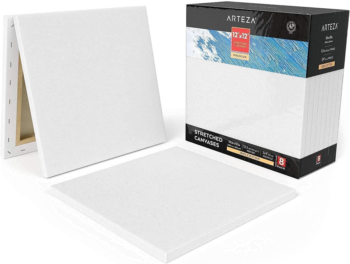 imageArteza Gouache Paint and Stretched Canvas Bundle Painting Art Supplies for Artist Hobby Painters amp Beginners