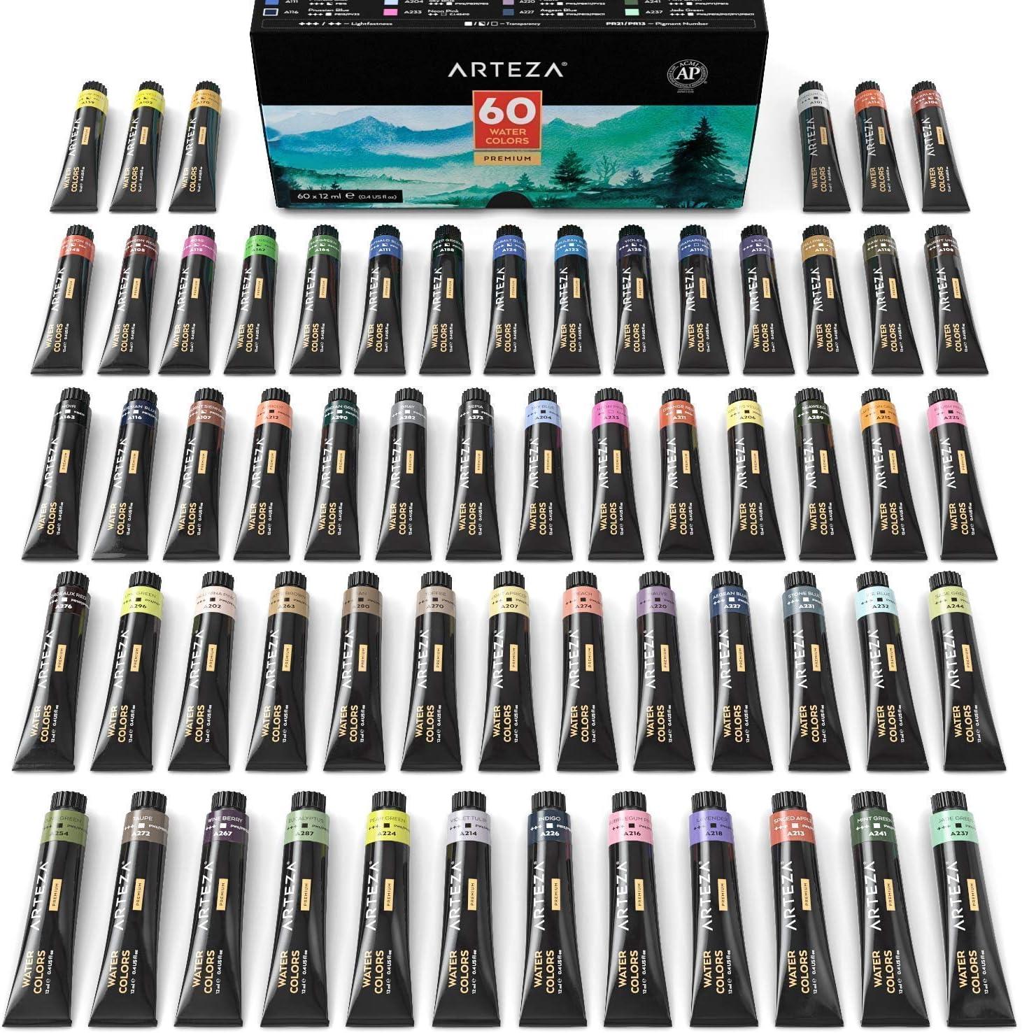 imageArteza Watercolor Paints amp Watercolor Sketchbooks Bundle Painting Art Supplies for Artist Hobby Painters amp Beginners