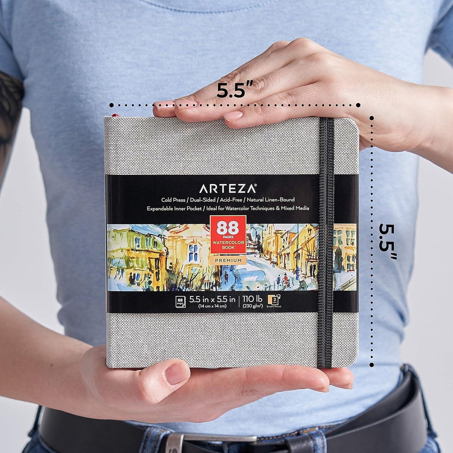 imageArteza Watercolor Paints amp Watercolor Sketchbooks Bundle Painting Art Supplies for Artist Hobby Painters amp Beginners