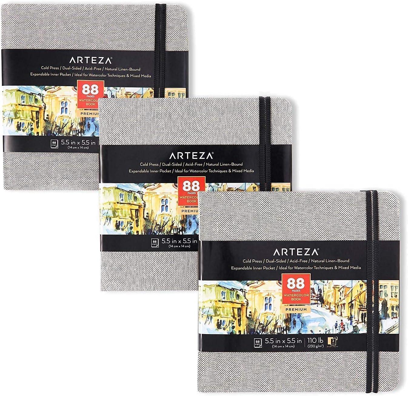 imageArteza Watercolor Paints amp Watercolor Sketchbooks Bundle Painting Art Supplies for Artist Hobby Painters amp Beginners