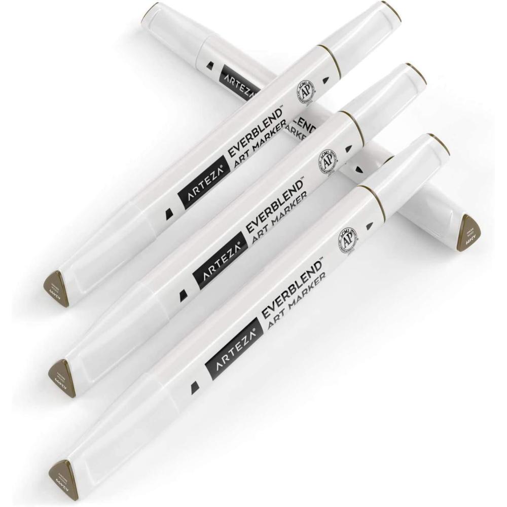 imageArteza EverBlend Art Markers Fluorescent Coral A302 Set of 4 Alcohol Based Sketch Markers with Dual Tips Fine and Broad Chisel for Painting Coloring Sketching and DrawingCocoa Brown A2499 Set of 4