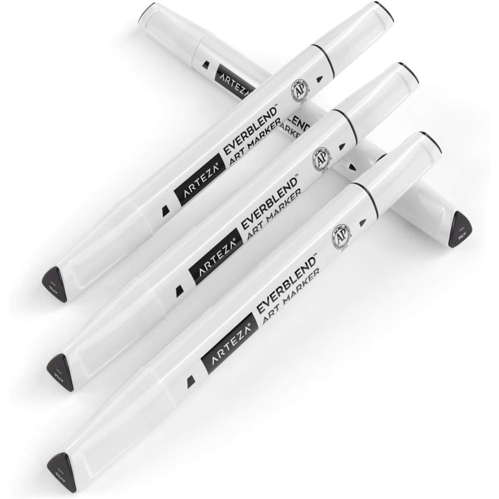 imageArteza EverBlend Art Markers Fluorescent Coral A302 Set of 4 Alcohol Based Sketch Markers with Dual Tips Fine and Broad Chisel for Painting Coloring Sketching and DrawingMink A756 Set of 4