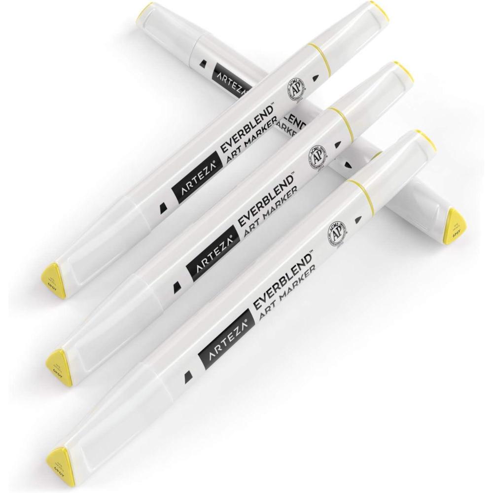 imageArteza EverBlend Art Markers Fluorescent Coral A302 Set of 4 Alcohol Based Sketch Markers with Dual Tips Fine and Broad Chisel for Painting Coloring Sketching and DrawingTuscan Sun A949 Set of 4