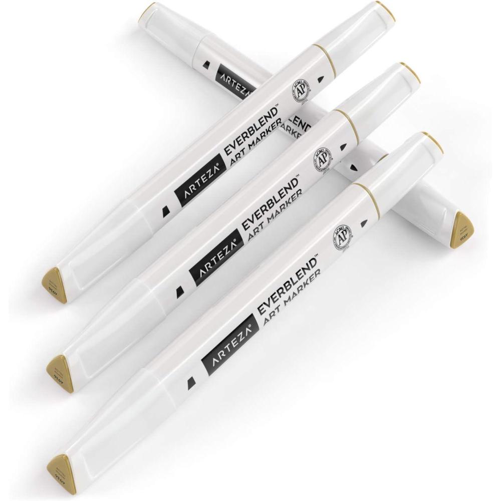 imageArteza EverBlend Art Markers Fluorescent Coral A302 Set of 4 Alcohol Based Sketch Markers with Dual Tips Fine and Broad Chisel for Painting Coloring Sketching and DrawingJasmine Yellow A936 Set of 4