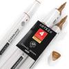 Arteza EverBlend Art Markers Fluorescent Coral A302 (Set of 4), Alcohol Based Sketch Markers with Dual Tips (Fine and Broad Chisel) for Painting, Coloring, Sketching and Drawing(Caramel Brown A629)