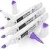 Arteza EverBlend Art Markers Fluorescent Coral A302 (Set of 4), Alcohol Based Sketch Markers with Dual Tips (Fine and Broad Chisel) for Painting, Coloring, Sketching and Drawing(Wisteria Purple A883 (Set of 4))