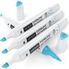 Arteza EverBlend Art Markers Fluorescent Coral A302 (Set of 4), Alcohol Based Sketch Markers with Dual Tips (Fine and Broad Chisel) for Painting, Coloring, Sketching and Drawing(Pale Aqua Blue A267 (Set of 4))
