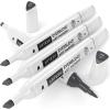 Arteza EverBlend Art Markers Fluorescent Coral A302 (Set of 4), Alcohol Based Sketch Markers with Dual Tips (Fine and Broad Chisel) for Painting, Coloring, Sketching and Drawing(Concrete Gray A755 (Set of 4))