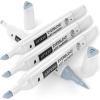 Arteza EverBlend Art Markers Fluorescent Coral A302 (Set of 4), Alcohol Based Sketch Markers with Dual Tips (Fine and Broad Chisel) for Painting, Coloring, Sketching and Drawing(Powder Blue A253 (Set of 4))