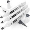 Arteza EverBlend Art Markers Fluorescent Coral A302 (Set of 4), Alcohol Based Sketch Markers with Dual Tips (Fine and Broad Chisel) for Painting, Coloring, Sketching and Drawing(Charcoal Gray A159 (Set of 4))