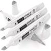 Arteza EverBlend Art Markers Fluorescent Coral A302 (Set of 4), Alcohol Based Sketch Markers with Dual Tips (Fine and Broad Chisel) for Painting, Coloring, Sketching and Drawing(Fog Gray A152 (Set of 4))