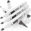 Arteza EverBlend Art Markers Fluorescent Coral A302 (Set of 4), Alcohol Based Sketch Markers with Dual Tips (Fine and Broad Chisel) for Painting, Coloring, Sketching and Drawing(Stone Gray A753 (Set of 4))
