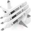 Arteza EverBlend Art Markers Fluorescent Coral A302 (Set of 4), Alcohol Based Sketch Markers with Dual Tips (Fine and Broad Chisel) for Painting, Coloring, Sketching and Drawing(Cloudy Gray A151 (Set of 4))