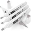 Arteza EverBlend Art Markers Fluorescent Coral A302 (Set of 4), Alcohol Based Sketch Markers with Dual Tips (Fine and Broad Chisel) for Painting, Coloring, Sketching and Drawing(Blush Gray A752 (Set of 4))