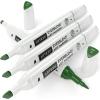 Arteza EverBlend Art Markers Fluorescent Coral A302 (Set of 4), Alcohol Based Sketch Markers with Dual Tips (Fine and Broad Chisel) for Painting, Coloring, Sketching and Drawing(Moss Green A543 (Set of 4))