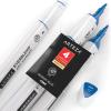 Arteza EverBlend Art Markers Fluorescent Coral A302 (Set of 4), Alcohol Based Sketch Markers with Dual Tips (Fine and Broad Chisel) for Painting, Coloring, Sketching and Drawing(Aegean Blue A264 (Set of 4))