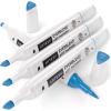 Arteza EverBlend Art Markers Fluorescent Coral A302 (Set of 4), Alcohol Based Sketch Markers with Dual Tips (Fine and Broad Chisel) for Painting, Coloring, Sketching and Drawing(Sapphire Blue A8274 (Set of 4))