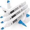 Arteza EverBlend Art Markers Fluorescent Coral A302 (Set of 4), Alcohol Based Sketch Markers with Dual Tips (Fine and Broad Chisel) for Painting, Coloring, Sketching and Drawing(Mykonos Blue A8270 (Set of 4))